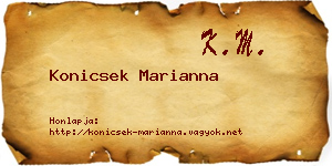 Konicsek Marianna névjegykártya